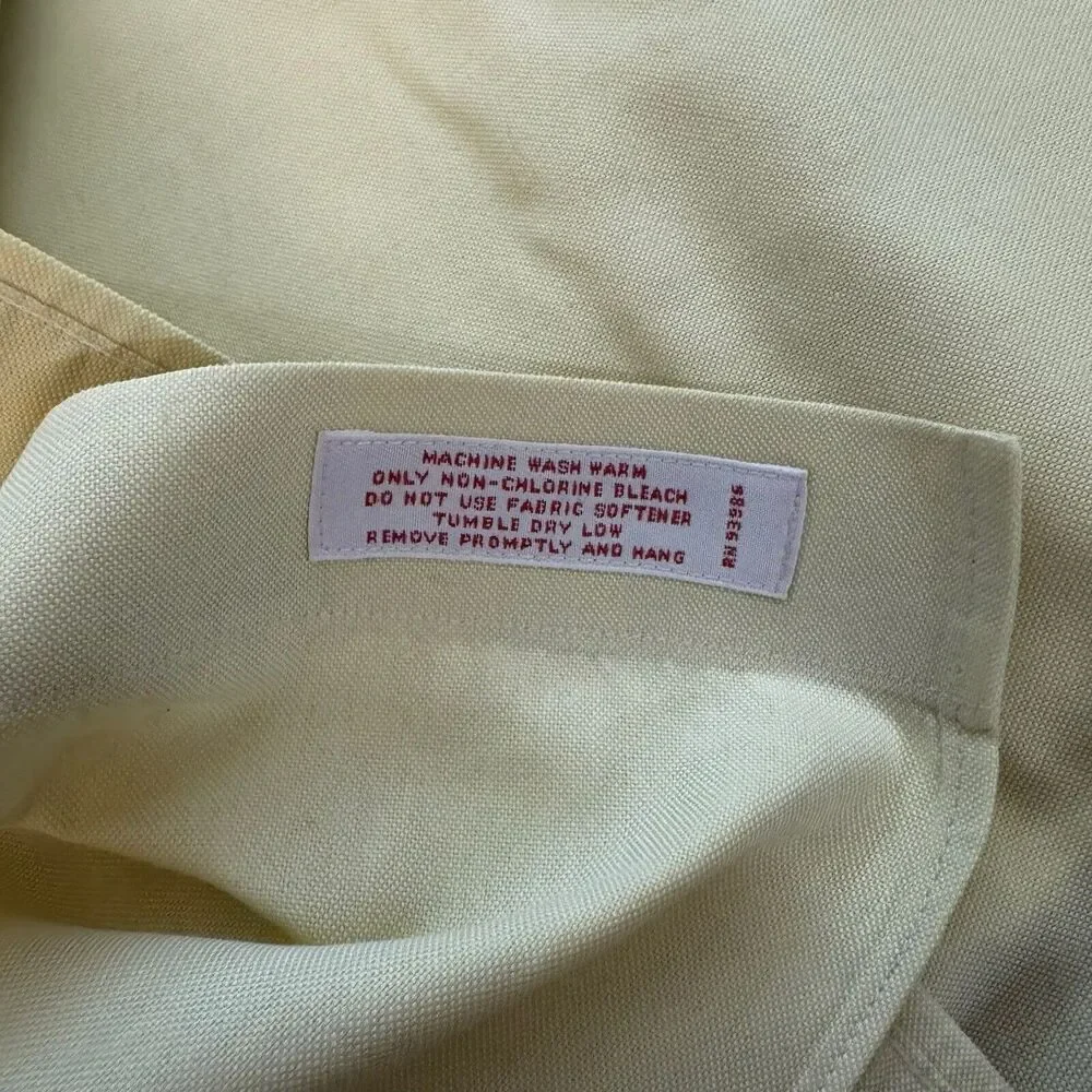 BROOKS BROTHERS XLarge‎ Long Sleeve Oxford Shirt Yellow Monogrammed - Picture 10 of 11